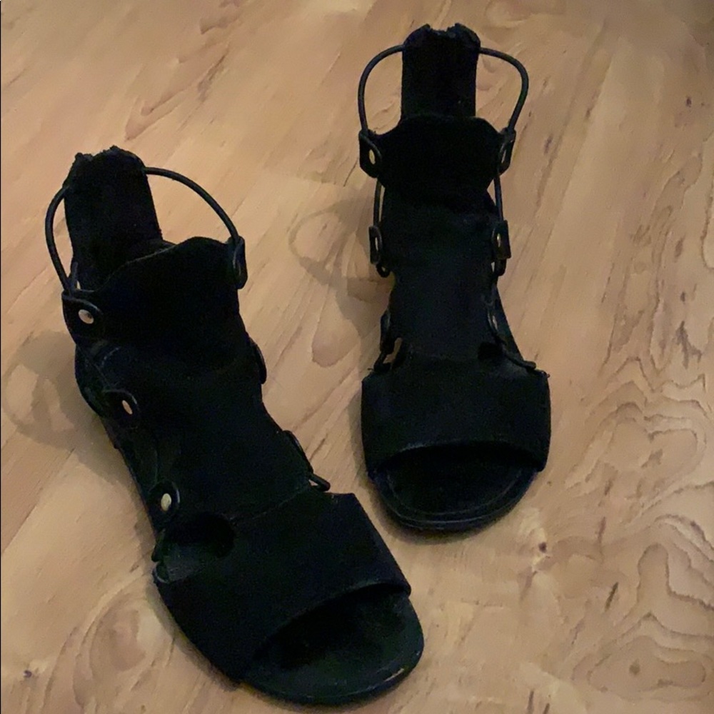 Trendy black gladiator sandals